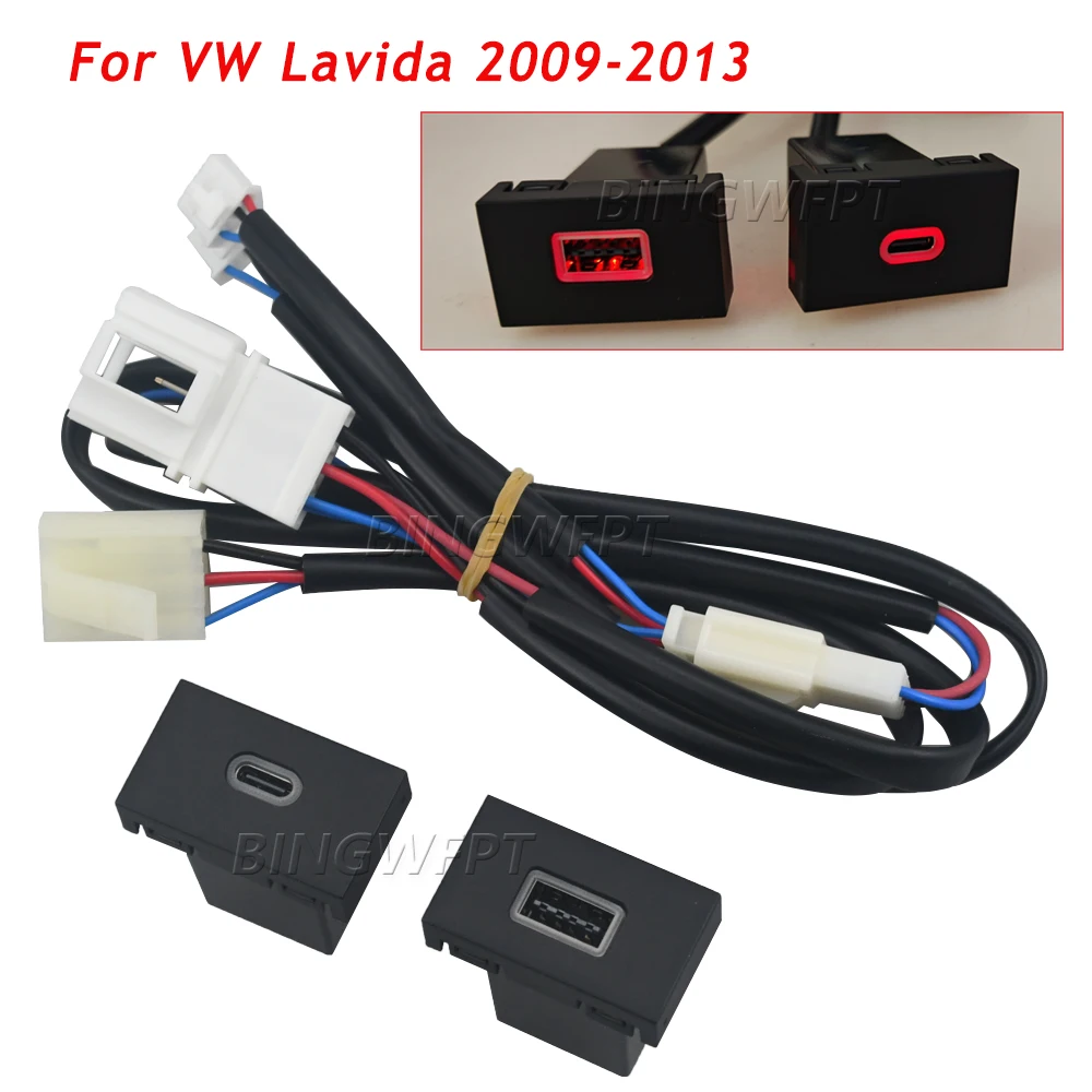 Автомобильное USB-зарядное устройство для VW Lavida 2009-2013, двойной порт USB Type-C и USB-A, адаптер для быстрой зарядки с проводкой
Автомобильное USB-зарядное устройство для VW Lavida 2009-2013, двойной порт USB Type-C и USB-A, адаптер для быстрой зарядки с проводкой