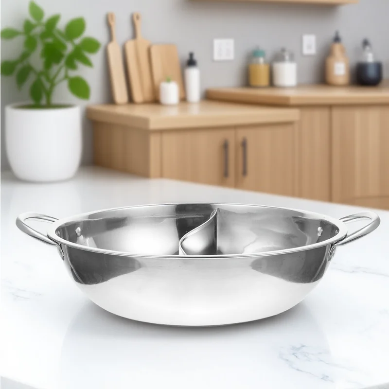 1pc 304 Stainless Steel Divided Hot Pot 28cm Two- Suitable for Induction Gas Stove Easy Clean Kitchen Supply
1pc 304 Stainless Steel Divided Hot Pot 28cm Two- Suitable for Induction Gas Stove Easy Clean Kitchen Supply