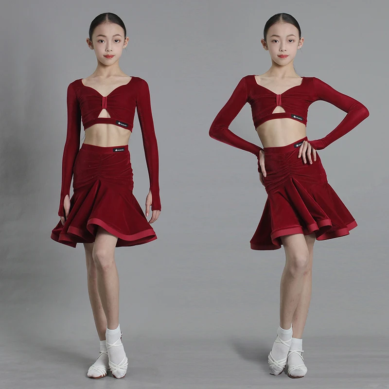 Детский костюм для соревнований по латинским танцам, красное бархатное танцевальное платье для девочек, платье для выпускного, вальс, ча-ча, комплект для групповых тренировок для девочек VBH1151
Детский костюм для соревнований по латинским танцам, красное бархатное танцевальное платье для девочек, платье для выпускного, вальс, ча-ча, комплект для групповых тренировок для девочек VBH1151