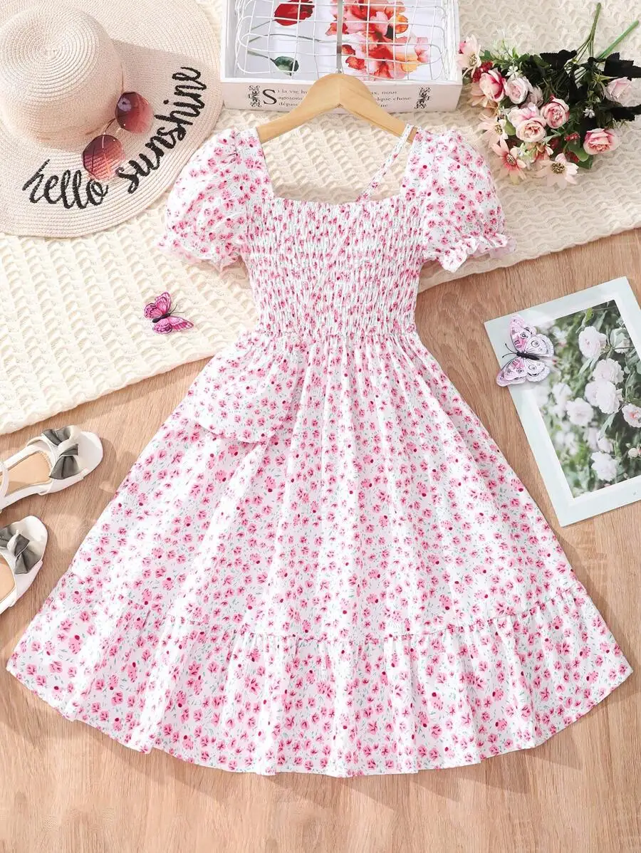 Ditsy Floral Print Puff Sleeve Ruffle Hem A-Line Dress For Women Summer Holiday
Ditsy Floral Print Puff Sleeve Ruffle Hem A-Line Dress For Women Summer Holiday