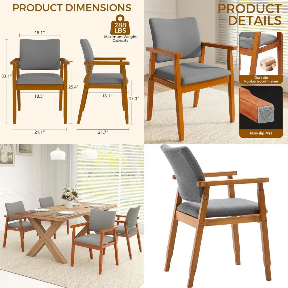 Century ern Walnut Dining Chairs Wood Arm Grey abric Kitchen Cae Living Room Decor urniture
Century ern Walnut Dining Chairs Wood Arm Grey abric Kitchen Cae Living Room Decor urniture