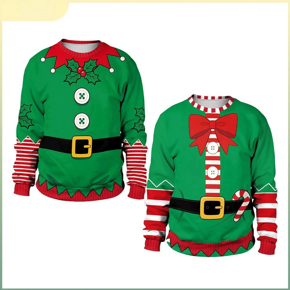 Christmas Unisex Autumn 3D Digital Printing Green Bow Striped Sweatshirt Christmas Party Cosplay Stage Performance Costume 2025
Christmas Unisex Autumn 3D Digital Printing Green Bow Striped Sweatshirt Christmas Party Cosplay Stage Performance Costume 2025