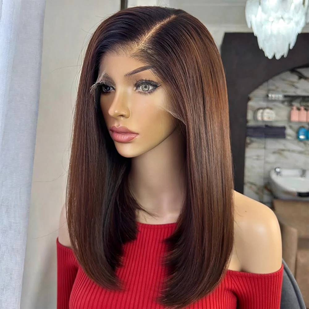 250% Density Chocolate Bone Straight Wig 13x4 Lace Front Short Bob Pre Plucked Brown Colored Remy Wigs For Women
250% Density Chocolate Bone Straight Wig 13x4 Lace Front Short Bob Pre Plucked Brown Colored Remy Wigs For Women