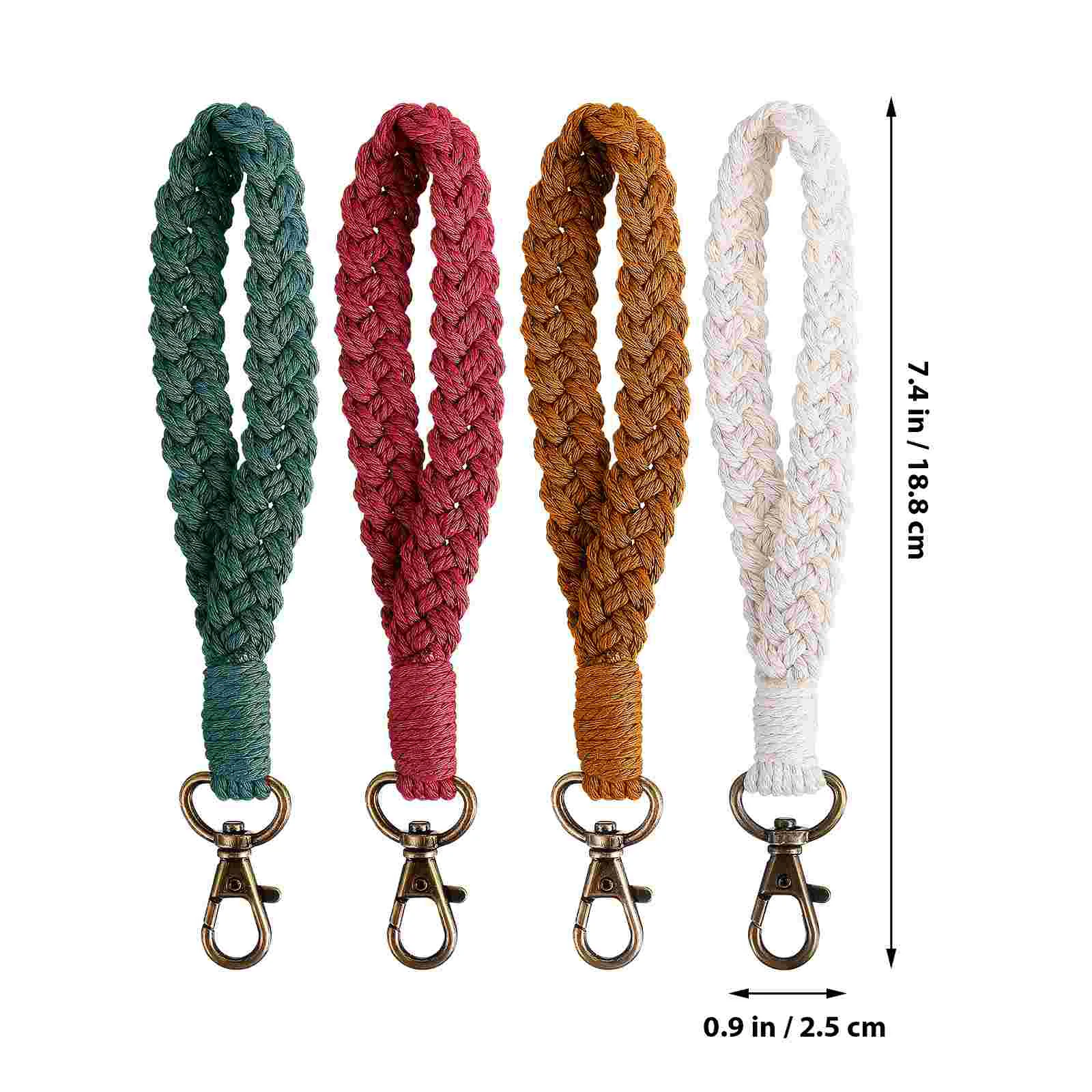 4Pcs Bohemian Macrame Keychains Wristlet Straps Metal Swivel Hook Gifts for Women Handbag Accessories Boho Style
4Pcs Bohemian Macrame Keychains Wristlet Straps Metal Swivel Hook Gifts for Women Handbag Accessories Boho Style