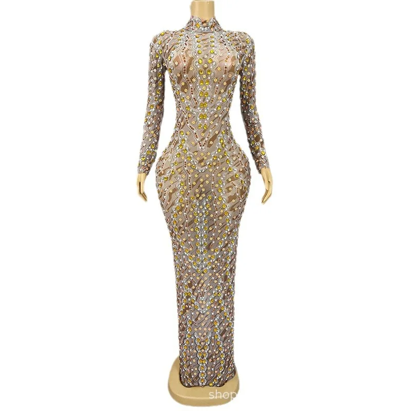 Autumn New Gentle Temperament Luxury Bright Diamond Evening Dress Diamond Club Ball Show Car Show Model Dress Robe Cocktail Luxe
Autumn New Gentle Temperament Luxury Bright Diamond Evening Dress Diamond Club Ball Show Car Show Model Dress Robe Cocktail Luxe
