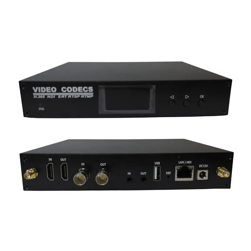 Professional 4K UHD SDI HD Video Codec Encoder Decoder Built-in WiFi 6 H.265 H.264 SRT HLS UDP
Professional 4K UHD SDI HD Video Codec Encoder Decoder Built-in WiFi 6 H.265 H.264 SRT HLS UDP