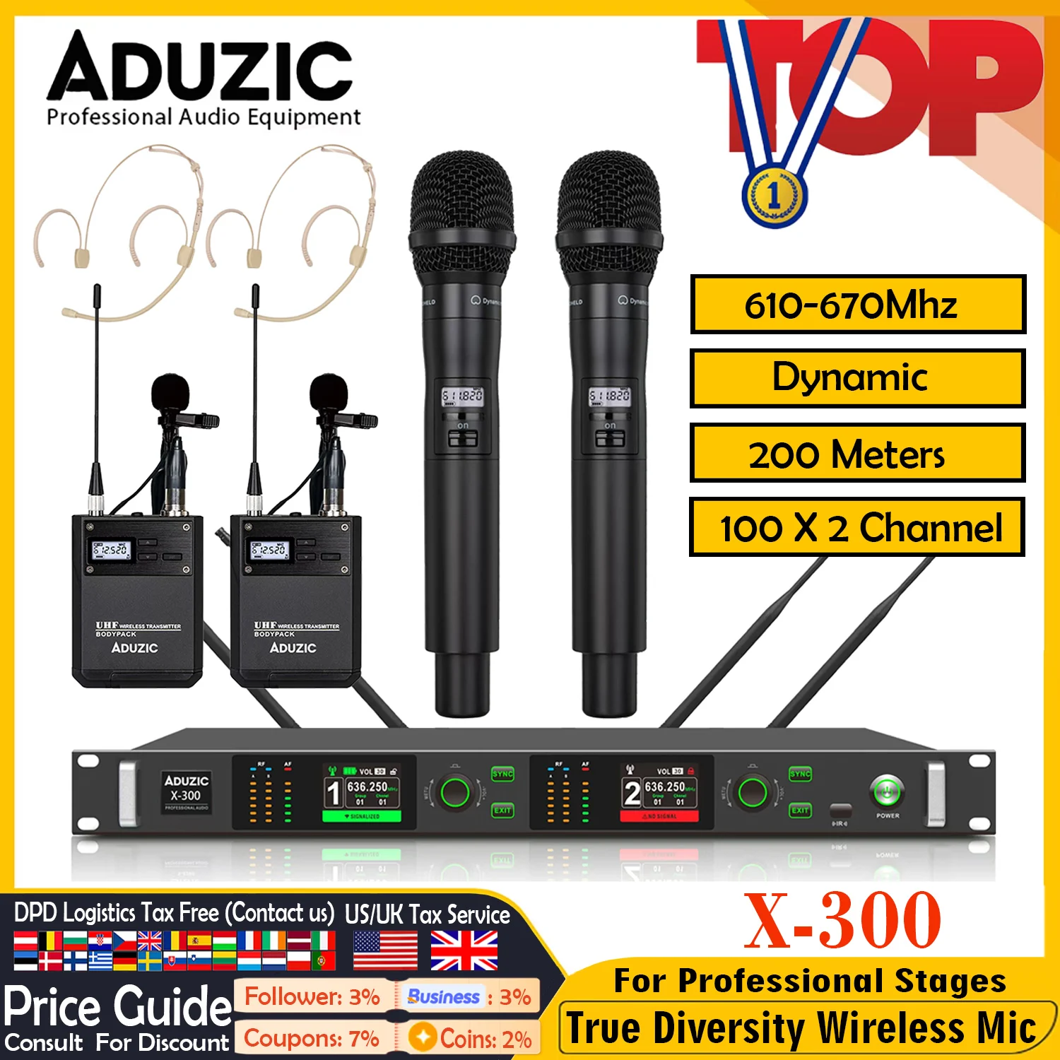 ADUZIC X300 True Diversity Беспроводной микрофон UHF 2-канальный профессиональный микрофон сценический микрофон 600 МГц ручной микрофон гарнитура с лацканами
ADUZIC X300 True Diversity Беспроводной микрофон UHF 2-канальный профессиональный микрофон сценический микрофон 600 МГц ручной микрофон гарнитура с лацканами