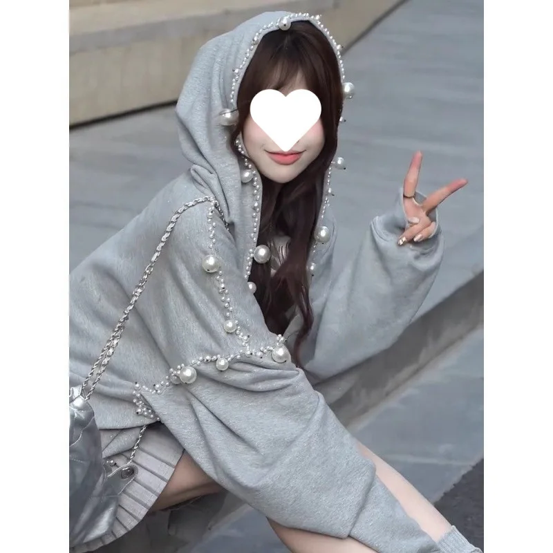 Autumn Winter Pearl Hoodies Women Clothing Hooded Casual Sweatshirts Korean Fashion Zip Up Hoodie Preppy Style Tops Coats Y2k
Autumn Winter Pearl Hoodies Women Clothing Hooded Casual Sweatshirts Korean Fashion Zip Up Hoodie Preppy Style Tops Coats Y2k