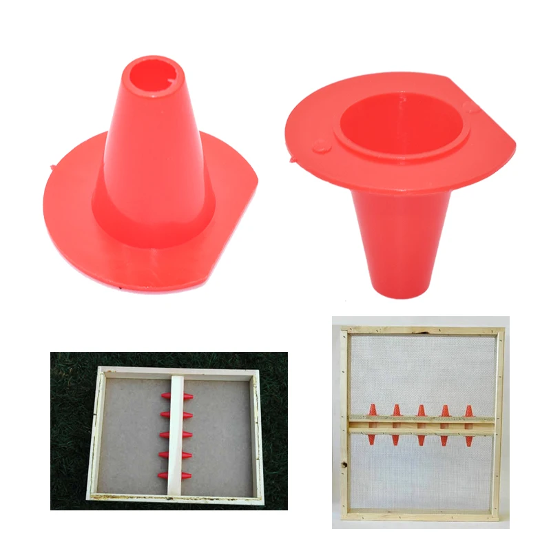50PCS/Lot Beehive Entrance Canadian Red Cone Bee Escapes Allows Bees to Travel One Way Only for Beehive Escape Boards Beekeeping
50PCS/Lot Beehive Entrance Canadian Red Cone Bee Escapes Allows Bees to Travel One Way Only for Beehive Escape Boards Beekeeping