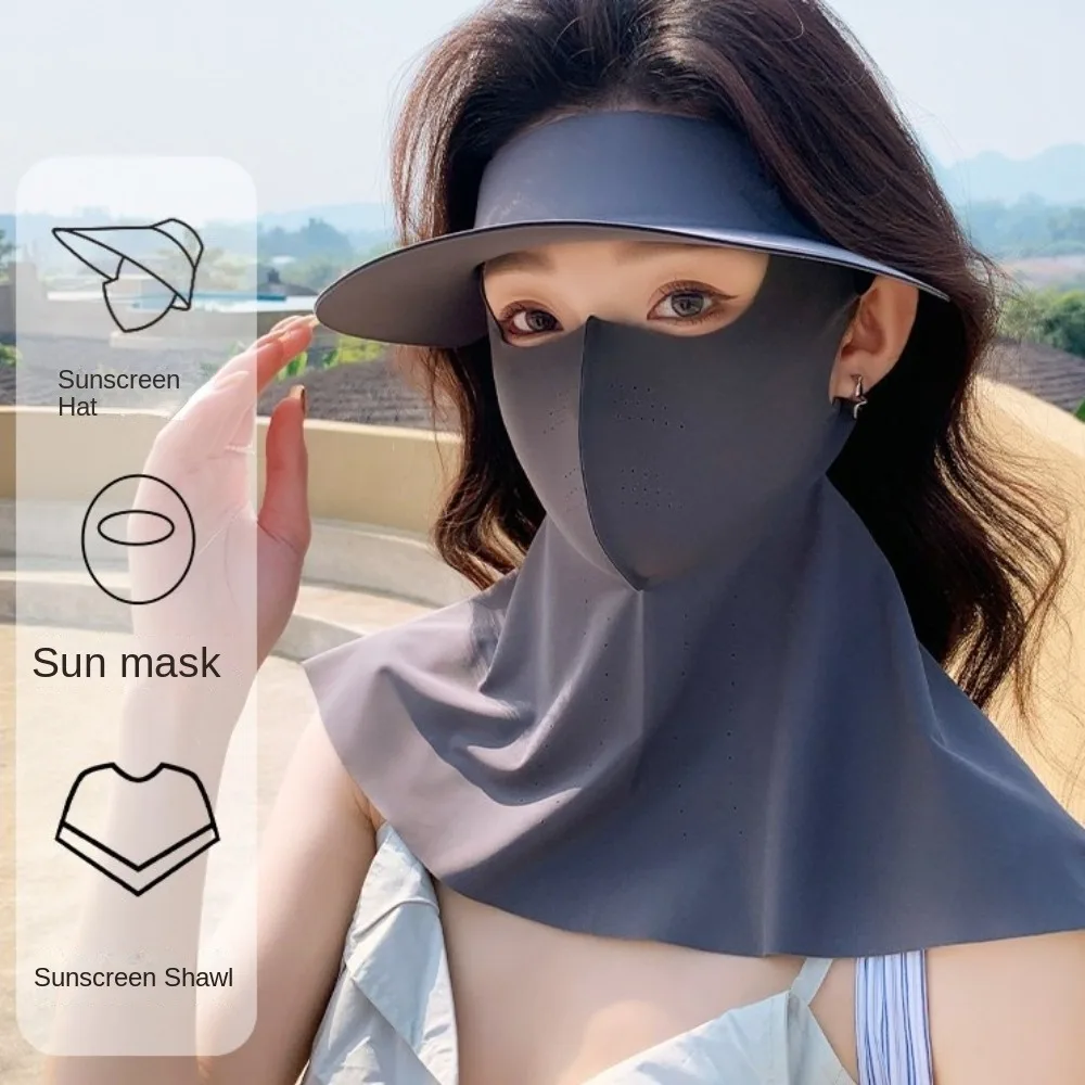 UV Protection Sunscreen Face Cover Solid Color Dustproof Ice Silk Mask Wide Brimmed Hat Neck Scarf UV Protection Veil Outdoor
UV Protection Sunscreen Face Cover Solid Color Dustproof Ice Silk Mask Wide Brimmed Hat Neck Scarf UV Protection Veil Outdoor