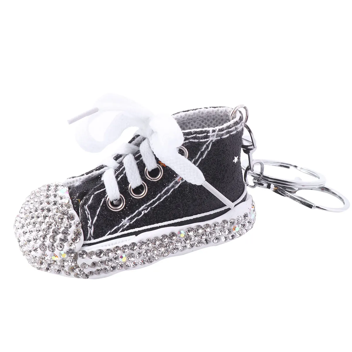 Rhinestone Canvas Shoe Keychain Black Car Accessories Bag Pendant Holder Keyring Stylish Decorative
Rhinestone Canvas Shoe Keychain Black Car Accessories Bag Pendant Holder Keyring Stylish Decorative