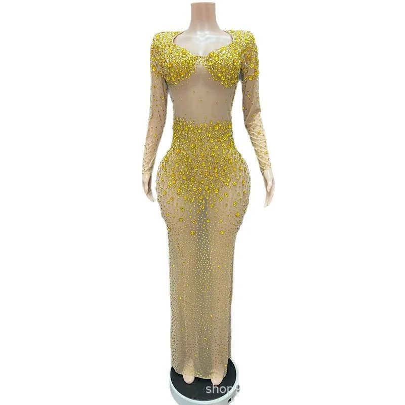 Роскошное сексуальное платье телесного цвета с золотыми бриллиантами, платье для выступлений на свадьбу, вечернее платье для ежегодной встречи, Vestidos De Noche Elegantes
Роскошное сексуальное платье телесного цвета с золотыми бриллиантами, платье для выступлений на свадьбу, вечернее платье для ежегодной встречи, Vestidos De Noche Elegantes