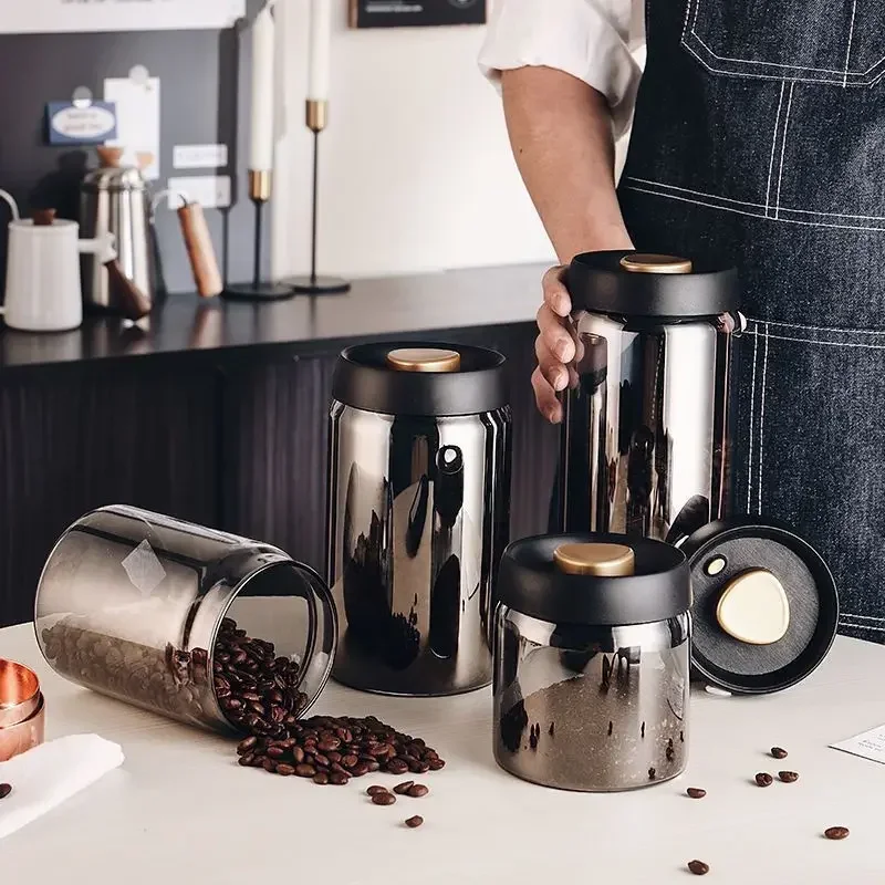 Coffee Beans Vacuum Sealed Jug Protect From Light Container Glass Airtight Canister Food Grains Candy Moisture-proof Storage Jar
Coffee Beans Vacuum Sealed Jug Protect From Light Container Glass Airtight Canister Food Grains Candy Moisture-proof Storage Jar
