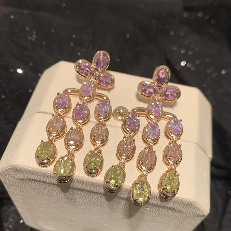 Charms Luxury Colorful 5A Cubic Zirconia Trendy Cute Tassel Summer Earring for Women Jewelry Dance Cocktail Party Accessories
Charms Luxury Colorful 5A Cubic Zirconia Trendy Cute Tassel Summer Earring for Women Jewelry Dance Cocktail Party Accessories