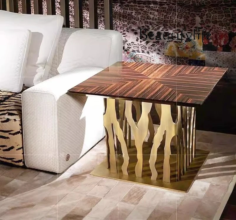 G High-end Italian light luxury coffee table post-modern simple villa designer stainless steel solid wood
G High-end Italian light luxury coffee table post-modern simple villa designer stainless steel solid wood