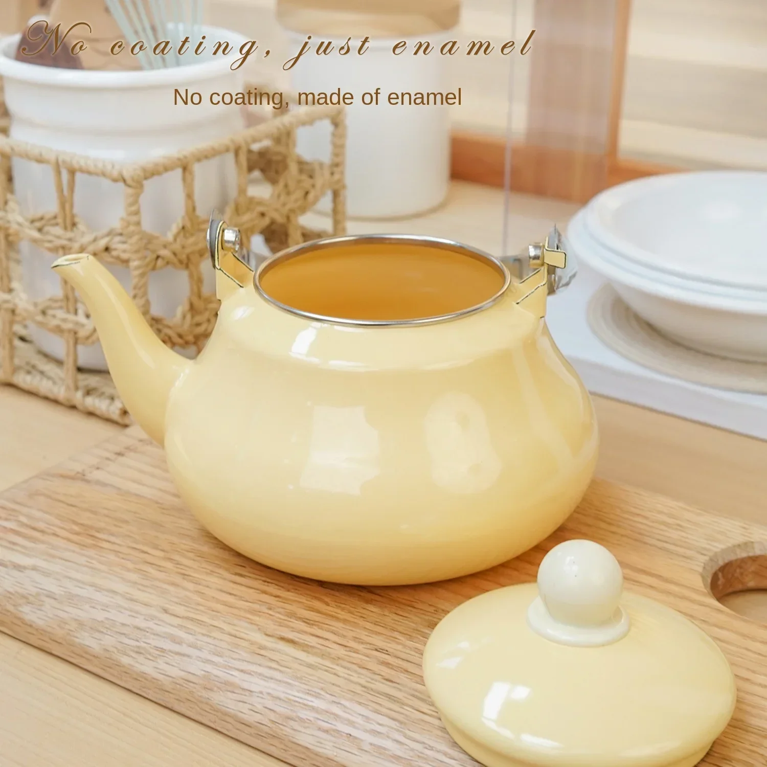 Enamel Yellow 1.6 Litre Thickened Kettle Teapot Metal Anti-scalding Handle for Gas Induction Cooker
Enamel Yellow 1.6 Litre Thickened Kettle Teapot Metal Anti-scalding Handle for Gas Induction Cooker