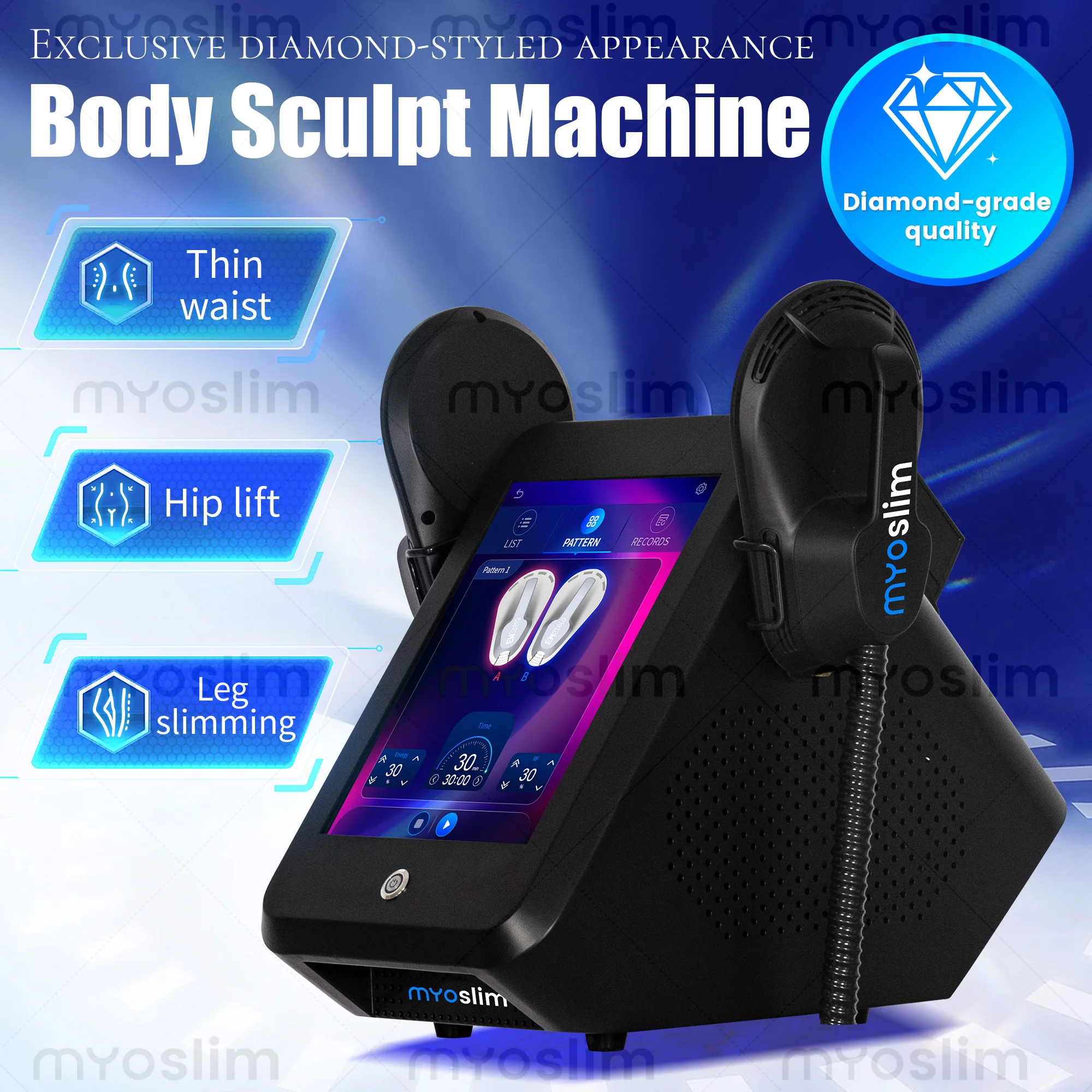 EMS MYOslim RF Sculpt Machine EMS Body Sculpting Weight Loss Massager Device Electromagnetic Fat Slimming Muscle Stimulation
EMS MYOslim RF Sculpt Machine EMS Body Sculpting Weight Loss Massager Device Electromagnetic Fat Slimming Muscle Stimulation