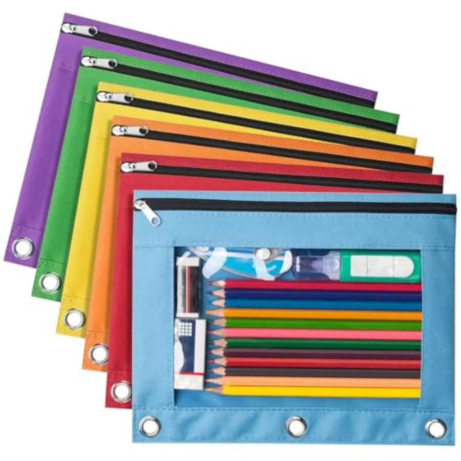 6 Pack Pencil Pouches for 3 Ring Binder, Smooth Zipper 3 Ring Binder Pencil Pouch, Multi-Color Pencil Case for Binder, Clear To
6 Pack Pencil Pouches for 3 Ring Binder, Smooth Zipper 3 Ring Binder Pencil Pouch, Multi-Color Pencil Case for Binder, Clear To