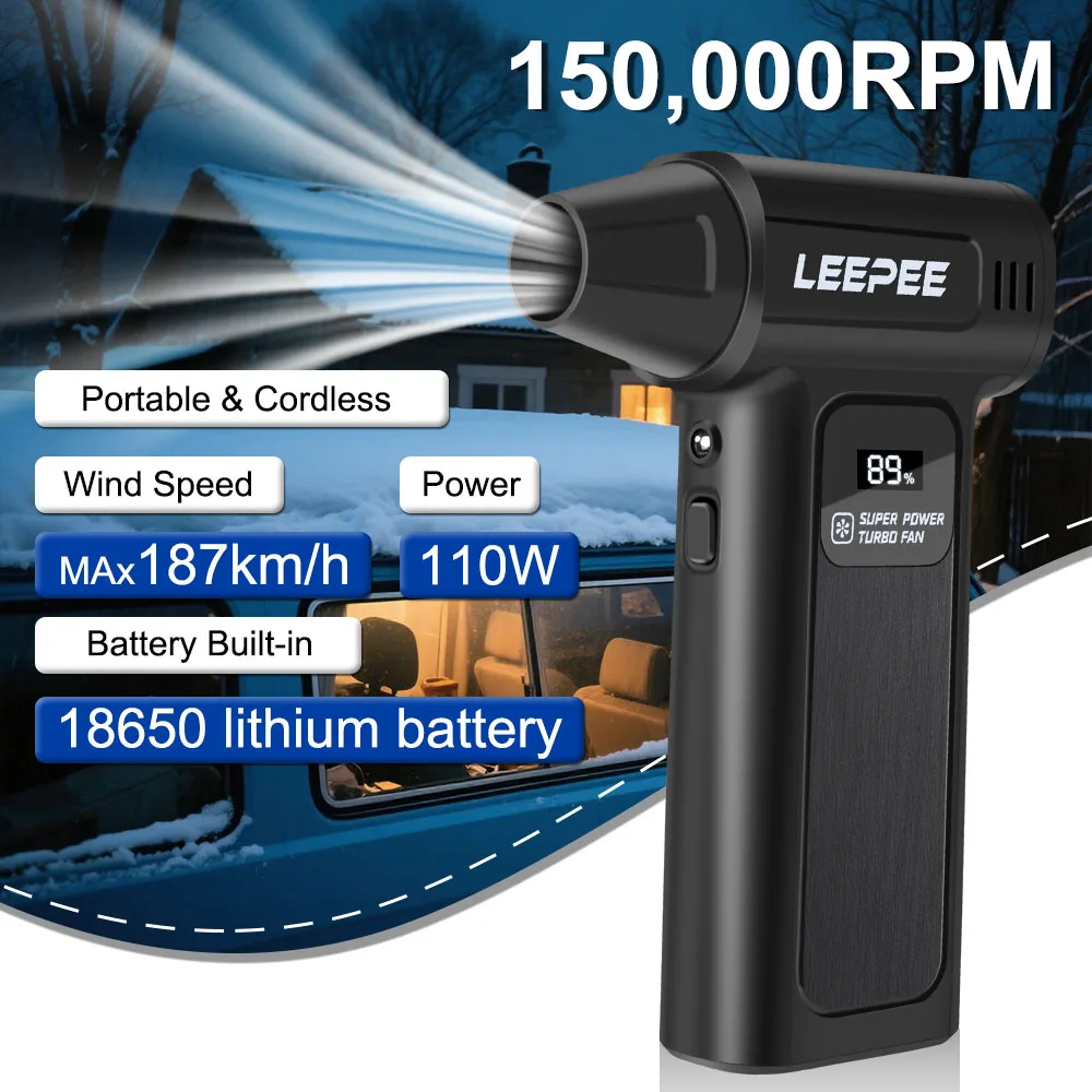Blowing Snow 150000RPM Electric Air Duster Violent Hair Dryer Car Accessories Cleaning Blower Tools M9 2025 New Turbo Jet Fan
Blowing Snow 150000RPM Electric Air Duster Violent Hair Dryer Car Accessories Cleaning Blower Tools M9 2025 New Turbo Jet Fan