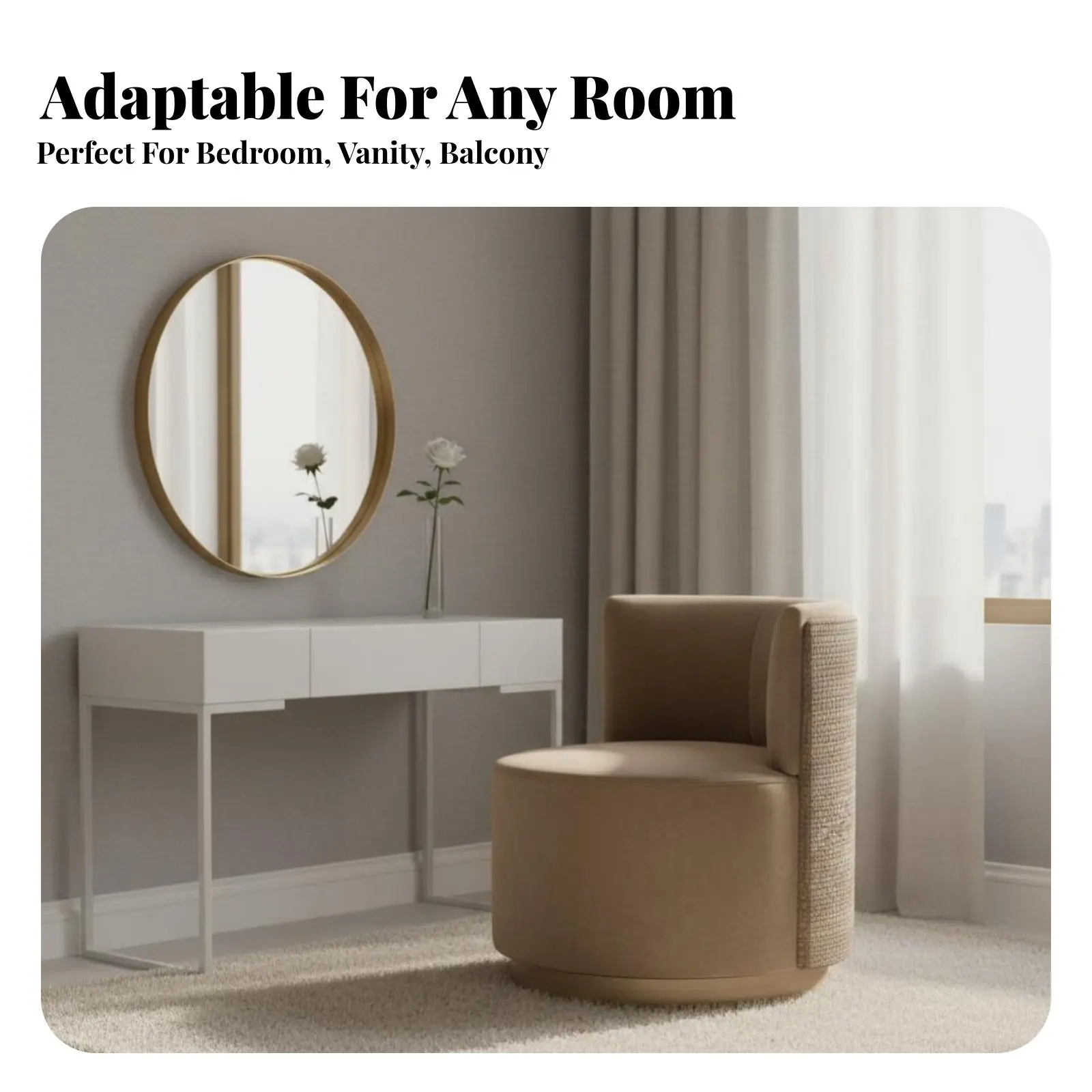 Rotating Vanity Chair Minimalist Design Plush Rotating Armchair Elegant Design Soft Upholstery for Women, Girls, Bedroom
Rotating Vanity Chair Minimalist Design Plush Rotating Armchair Elegant Design Soft Upholstery for Women, Girls, Bedroom