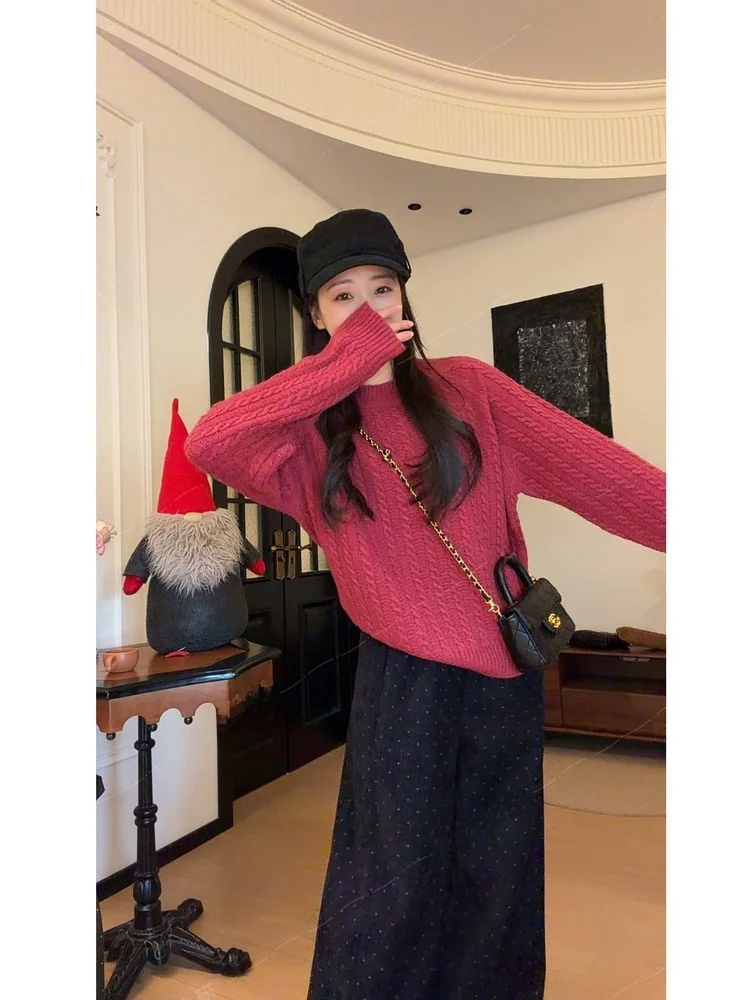 Laid-ba Sle round Ne Twist Sweater Loose Fit Inner Wear Autumn Winter High-end Soft Comfortable Slimming Base Layer Top
Laid-ba Sle round Ne Twist Sweater Loose Fit Inner Wear Autumn Winter High-end Soft Comfortable Slimming Base Layer Top