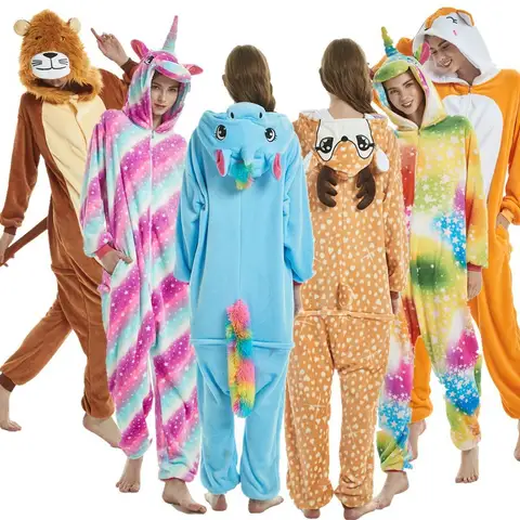 Yetişkinler için Hayvan Cosplay Pijama Flanel Onesies Kostüm Tulum Pijama Kapşonlu Pijama Cadılar Bayramı Tek Parça Performans için
