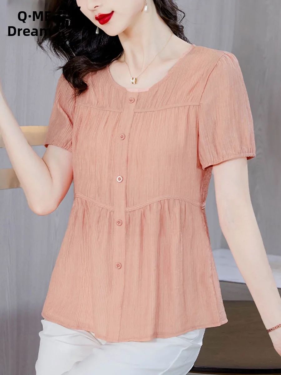 Chic Ice Silk Cotton Linen Shirt Women's Summer Fashion Age-Defying Mommy Top High-End Linen Upper Apparel Korean Style Loose...
Chic Ice Silk Cotton Linen Shirt Women's Summer Fashion Age-Defying Mommy Top High-End Linen Upper Apparel Korean Style Loose...