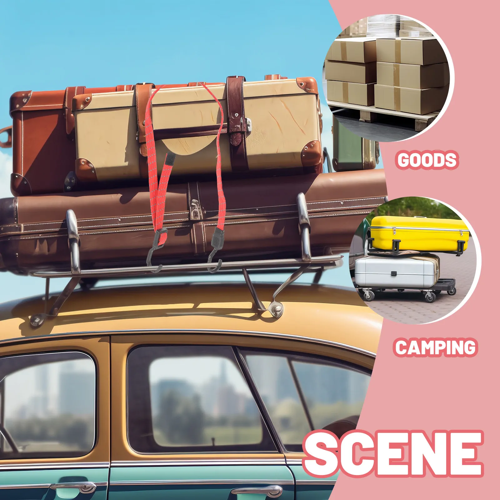 Elastic Bungee Cord Luggage Strap Cargo Fixing Rope Cart Tie Down Hook Strong Elastic Rope for Travel Storage Bungee Cord
Elastic Bungee Cord Luggage Strap Cargo Fixing Rope Cart Tie Down Hook Strong Elastic Rope for Travel Storage Bungee Cord