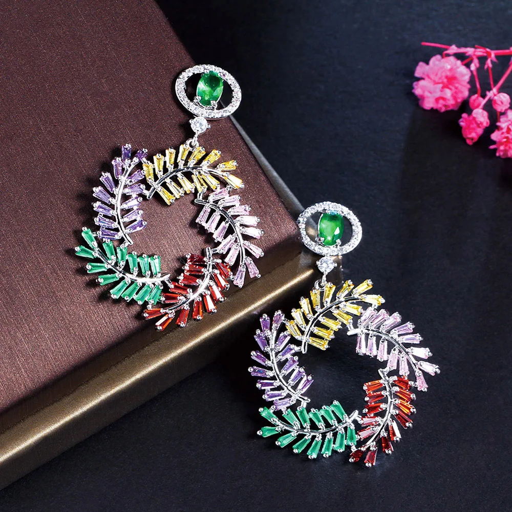 ThreeGraces Stylish Multicolor CZ Leaf Drop Earrings for Women Silver Color Trendy Daily Party Event Costume Jewellery E885
ThreeGraces Stylish Multicolor CZ Leaf Drop Earrings for Women Silver Color Trendy Daily Party Event Costume Jewellery E885