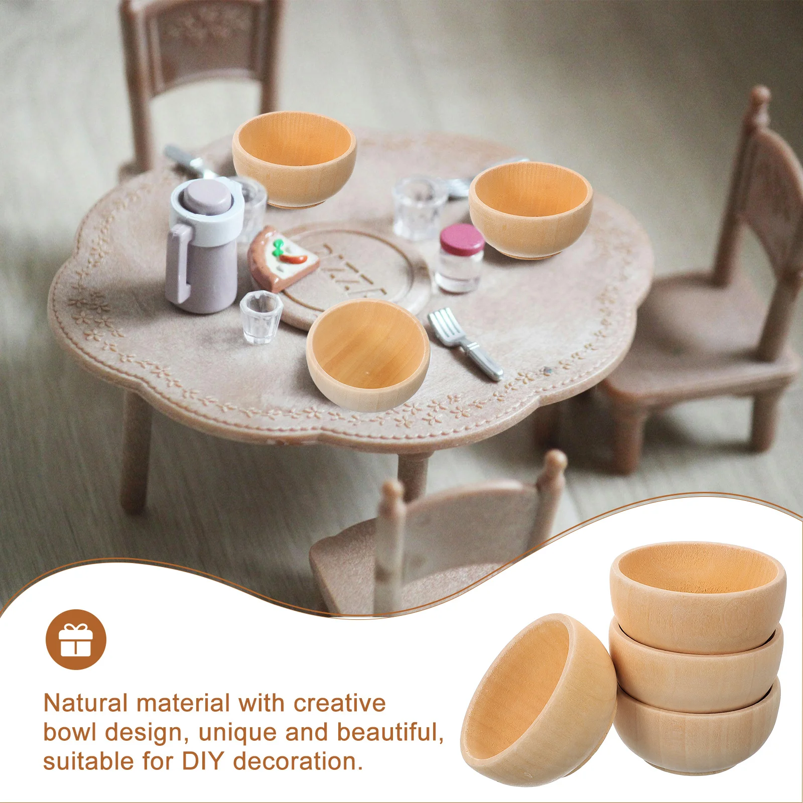 4Pcs Mini Wooden Bowl Set Eco-Friendly Unpainted Wood Bowls for DIY Crafts Smooth Edges Safe for Creative Playtime Learning
4Pcs Mini Wooden Bowl Set Eco-Friendly Unpainted Wood Bowls for DIY Crafts Smooth Edges Safe for Creative Playtime Learning