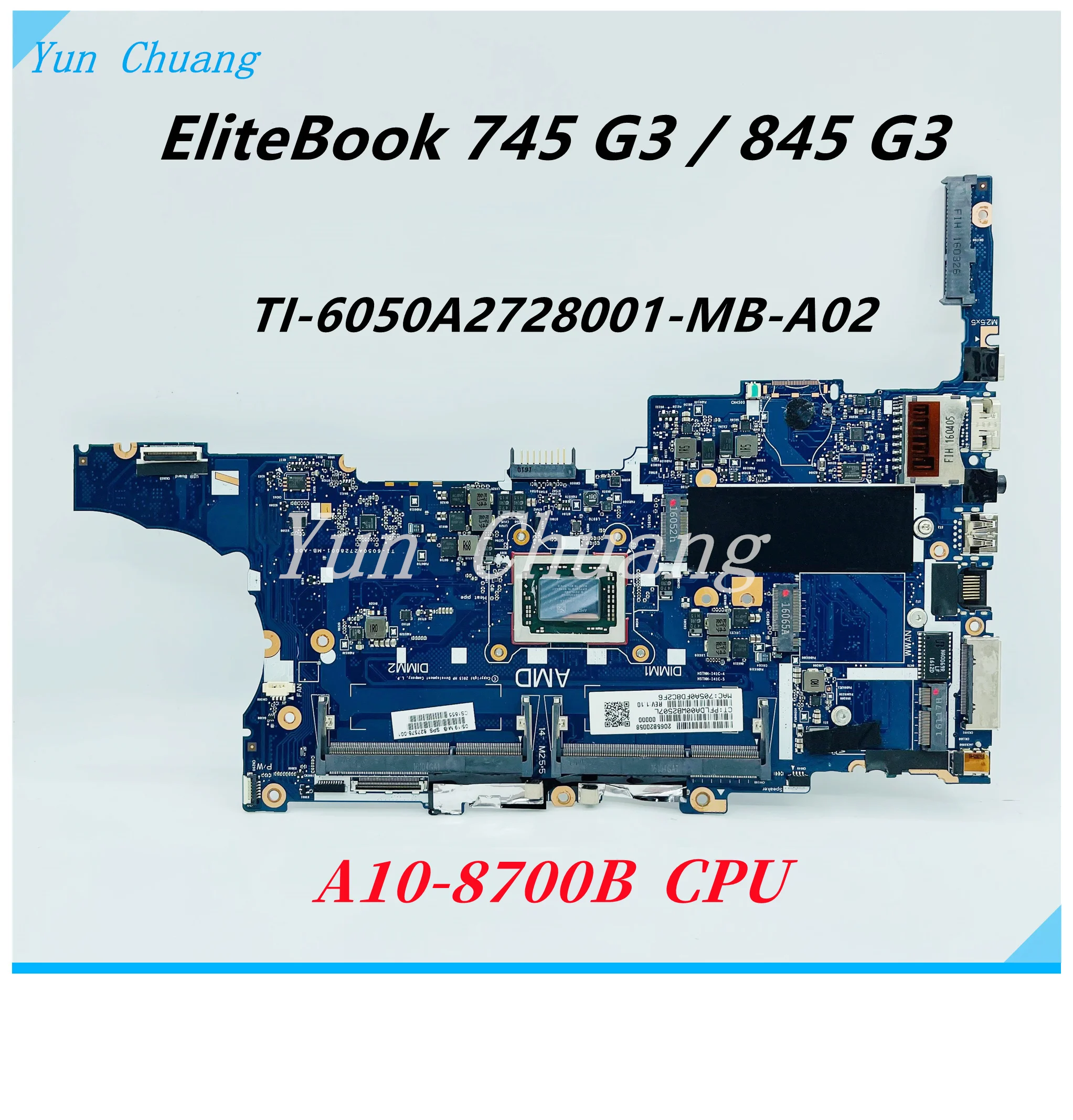 Материнская плата для ноутбука HP EliteBook 827575 G3 601 G3 с процессором A10-8700B DDR3L
Материнская плата для ноутбука HP EliteBook 827575 G3 601 G3 с процессором A10-8700B DDR3L