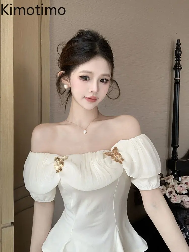 Kimotimo Pure Desire Spicy Girl One Shoulder Bow Short Sleeved Shirt Summer Celebrity Slim Fit Short Temperament Top Y2k Blouse
Kimotimo Pure Desire Spicy Girl One Shoulder Bow Short Sleeved Shirt Summer Celebrity Slim Fit Short Temperament Top Y2k Blouse