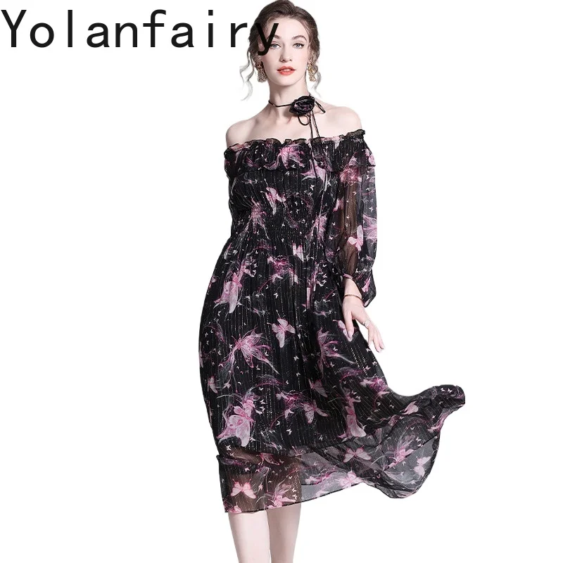 YOLANFAIRY High-end 100% Real Mulberry Silk Dress for Women Spring Summer 2026 Elegant Floral Dresses Luxury Birthday Dress
YOLANFAIRY High-end 100% Real Mulberry Silk Dress for Women Spring Summer 2026 Elegant Floral Dresses Luxury Birthday Dress