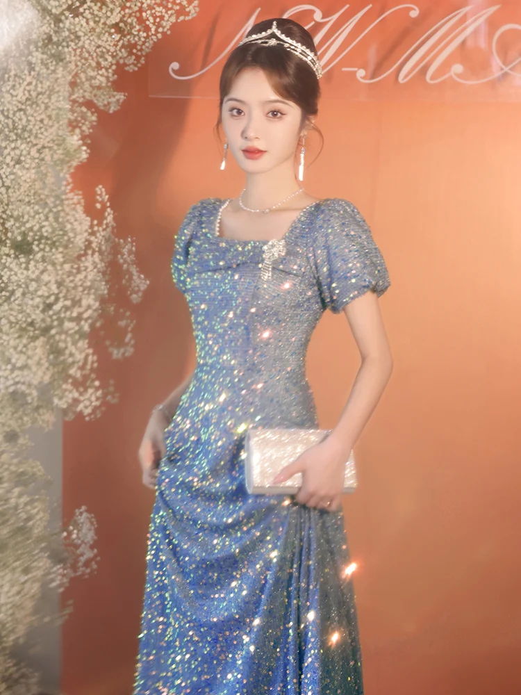 Blue Starry Evening Dr Women's New 2025 High-End Ele Host Sequin Long Skirt Par Ball Gown Korean Sle ort Sve
Blue Starry Evening Dr Women's New 2025 High-End Ele Host Sequin Long Skirt Par Ball Gown Korean Sle ort Sve
