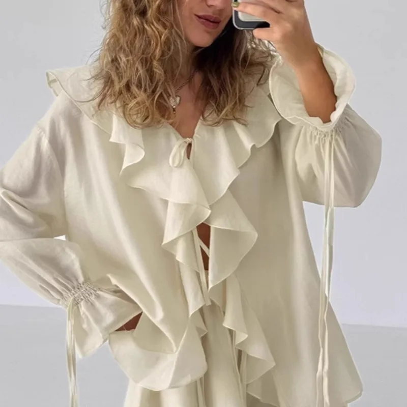 2025 Spring/Summer Ruffle Casual Set Fashion Design Loose Top Shorts 2-piece Set
2025 Spring/Summer Ruffle Casual Set Fashion Design Loose Top Shorts 2-piece Set