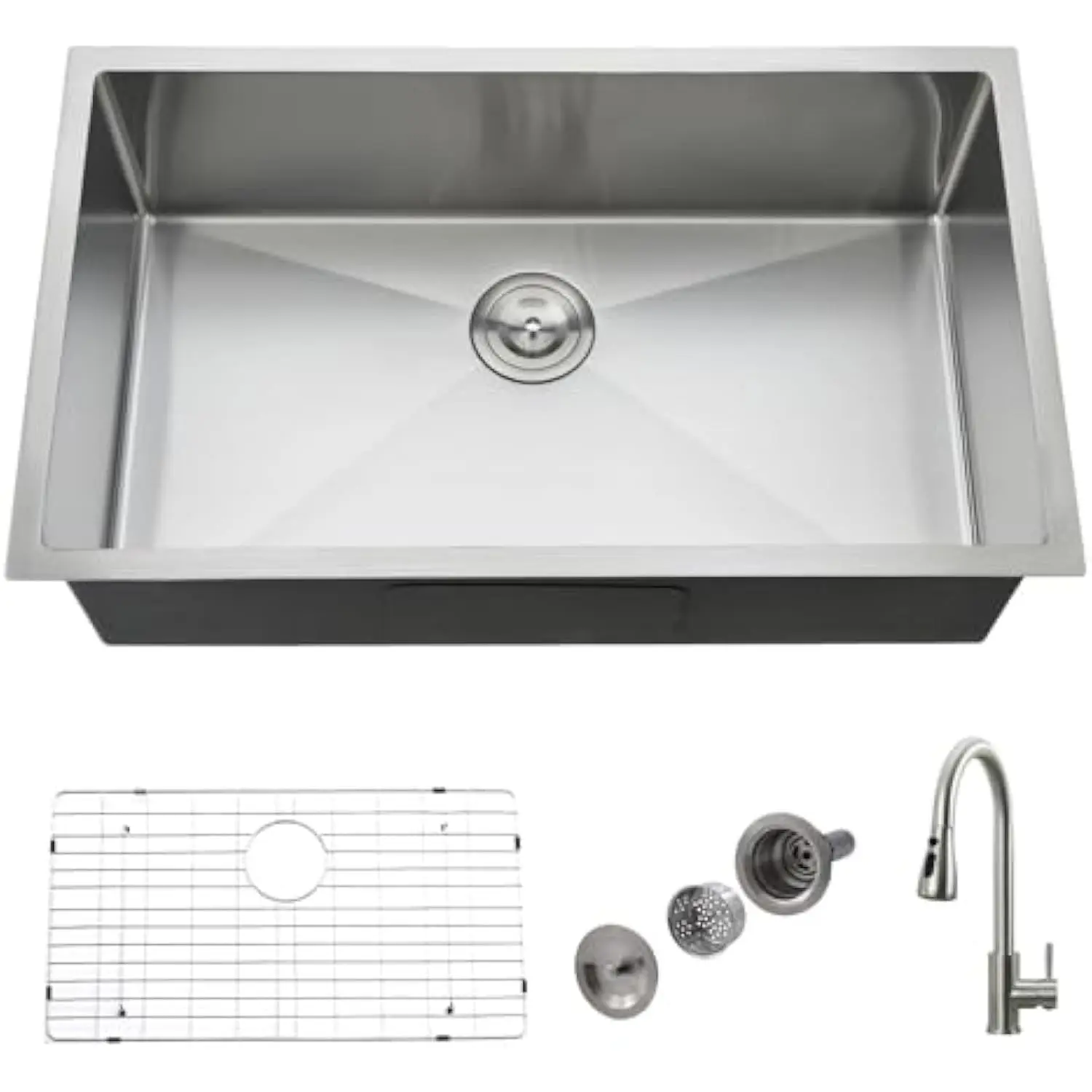 30 Inch Undermount Kitchen Sink Single Bowl with Faucet 18 Gauge Stainless Steel Under Counter Kitchen Sink 10 Inch Deep Large
30 Inch Undermount Kitchen Sink Single Bowl with Faucet 18 Gauge Stainless Steel Under Counter Kitchen Sink 10 Inch Deep Large