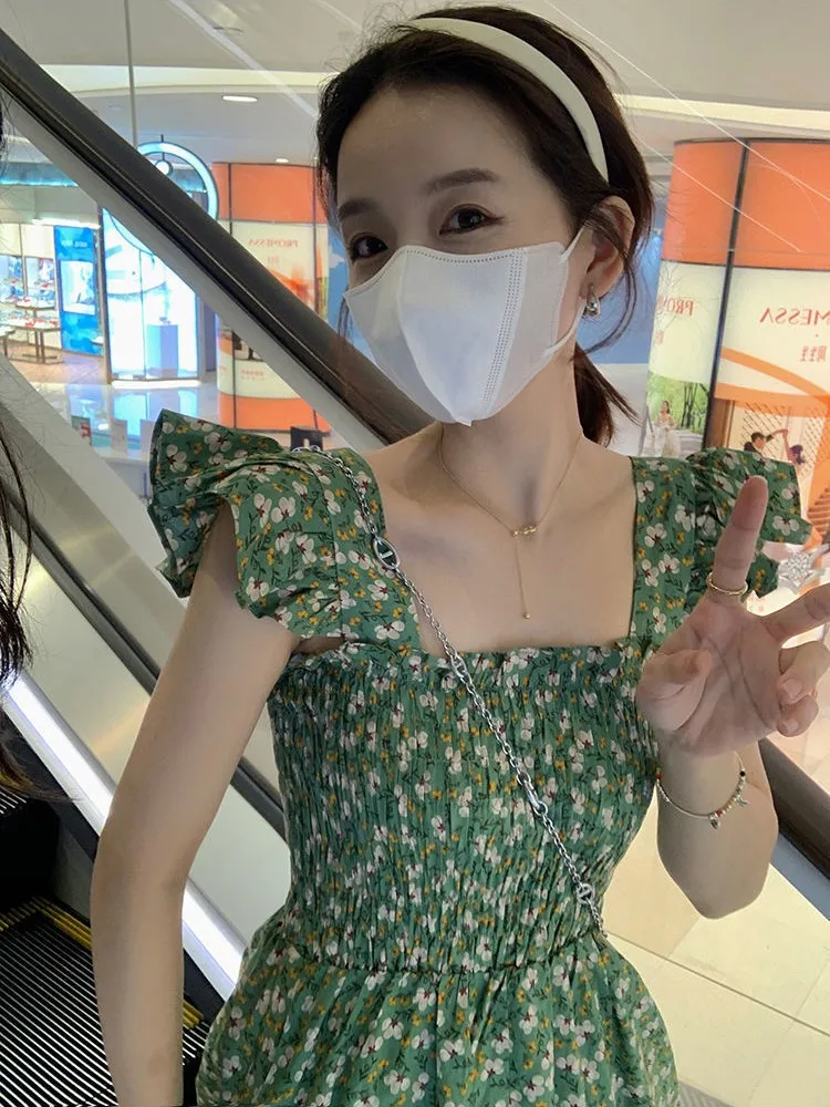 Japanese Style Green Floral Print Dress Women's A-Line Short Sleeve Square Collar Flying Sleeve Gown Casual Summer...
Japanese Style Green Floral Print Dress Women's A-Line Short Sleeve Square Collar Flying Sleeve Gown Casual Summer...