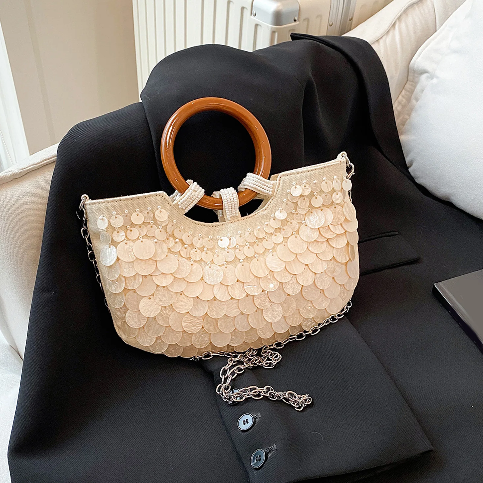 Daily Clutch Handbag Lightweight Handmade Natural Seashell Purse Detachable Shoulder Strap for Women Beach Party Vacation
Daily Clutch Handbag Lightweight Handmade Natural Seashell Purse Detachable Shoulder Strap for Women Beach Party Vacation