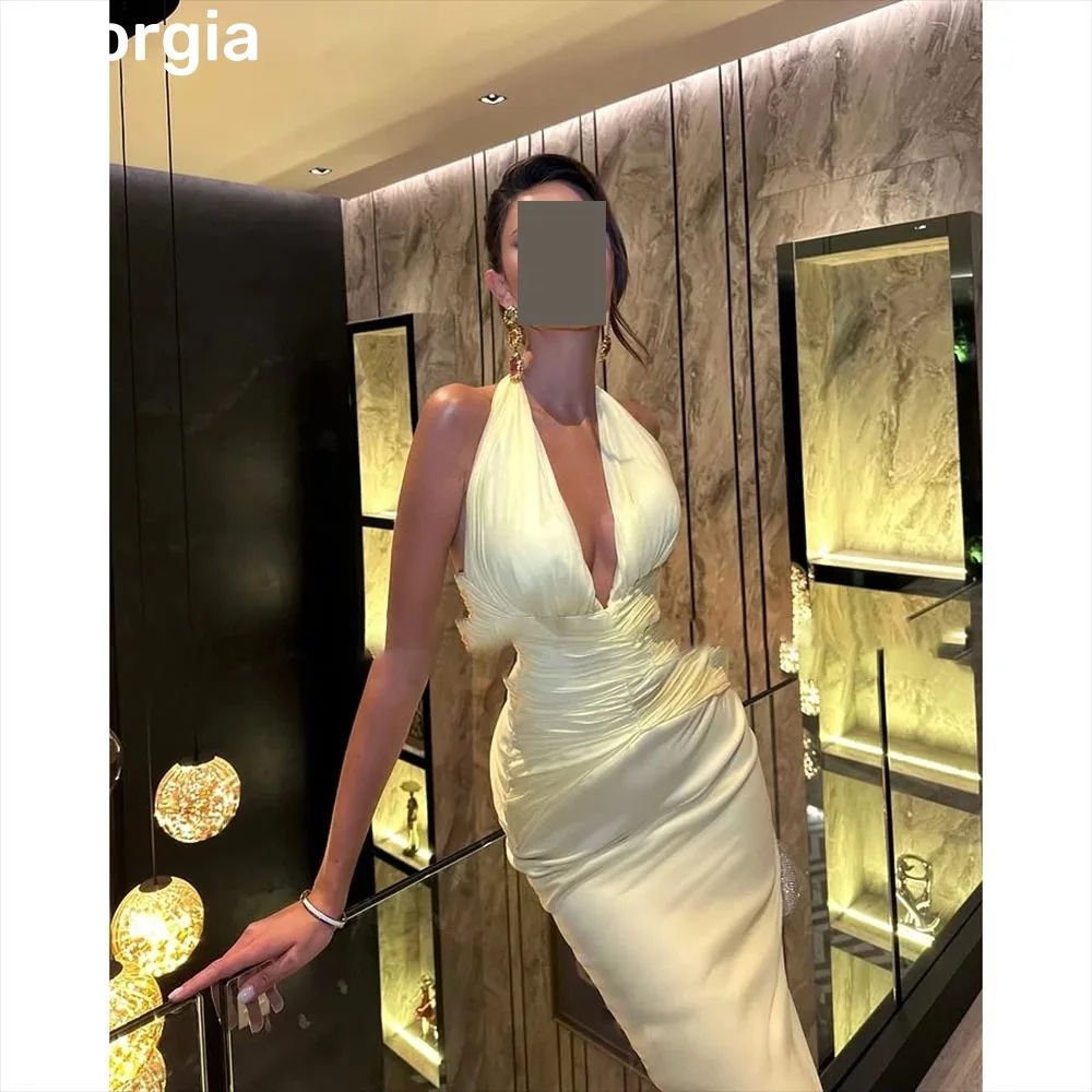 Elegant Customized Halter Mermaid Dresses For Special Events V-Neck Lining Ruffle Zipper Up Sleeveless Birthday Dresses Luxury
Elegant Customized Halter Mermaid Dresses For Special Events V-Neck Lining Ruffle Zipper Up Sleeveless Birthday Dresses Luxury
