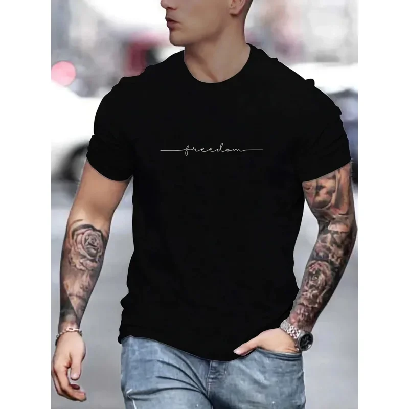 Men's summer loose size 100% cotton freedom Graphi print casual slim fit round neck short sleeve T-shirt top 42303
Men's summer loose size 100% cotton freedom Graphi print casual slim fit round neck short sleeve T-shirt top 42303