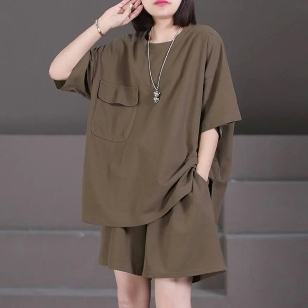 plus Size Women's Summer Fashion Wide-Leg Shorts Set Loose T-Shirt Two-Piece Set Age-Reducing 100kg Capacity
plus Size Women's Summer Fashion Wide-Leg Shorts Set Loose T-Shirt Two-Piece Set Age-Reducing 100kg Capacity