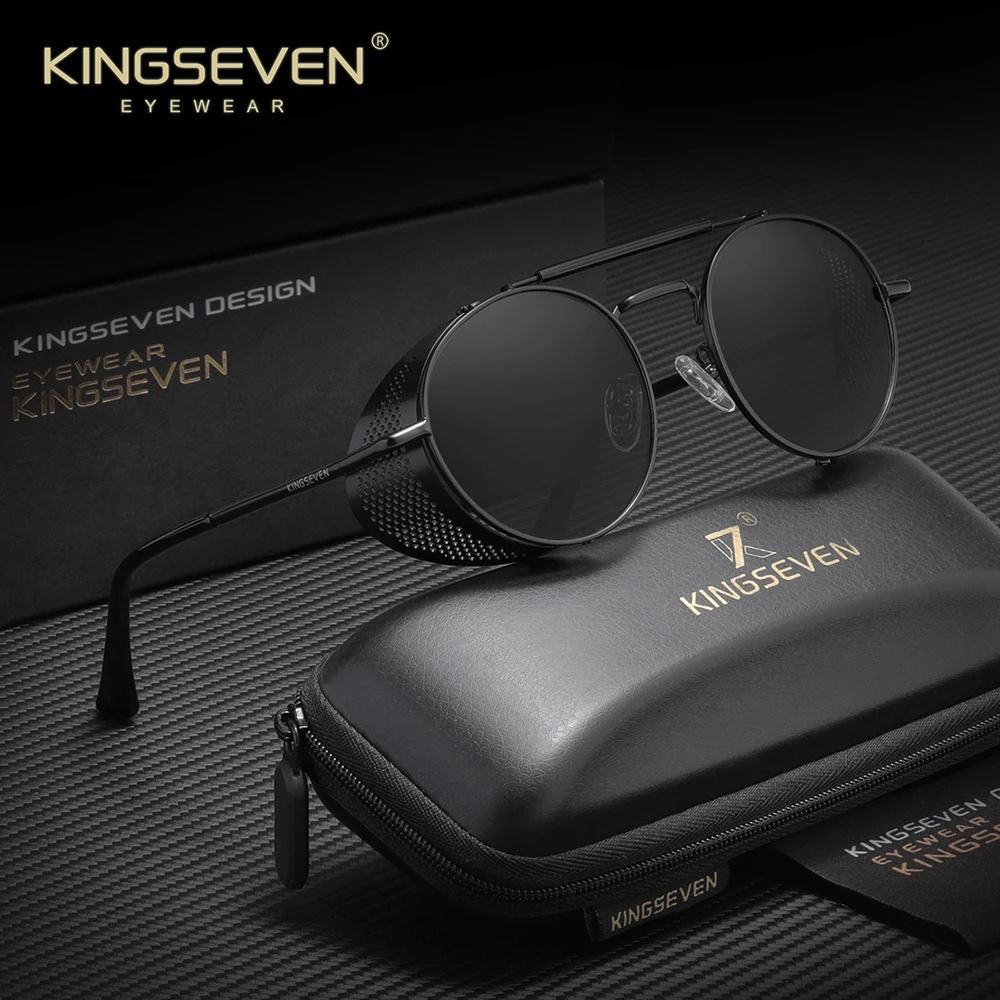 KINGSEVEN Brand Original New Sunglasses Retro Men Driving Travel Polarized UV400 Round Frame Steampunk Luxury Trendy Eyeglasses
KINGSEVEN Brand Original New Sunglasses Retro Men Driving Travel Polarized UV400 Round Frame Steampunk Luxury Trendy Eyeglasses