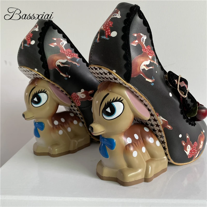 Vivid Deer-Shaped Strange Heel Party Shoes Woman Print Round Toe Buckle Belt Decor Pumps For Girls
Vivid Deer-Shaped Strange Heel Party Shoes Woman Print Round Toe Buckle Belt Decor Pumps For Girls