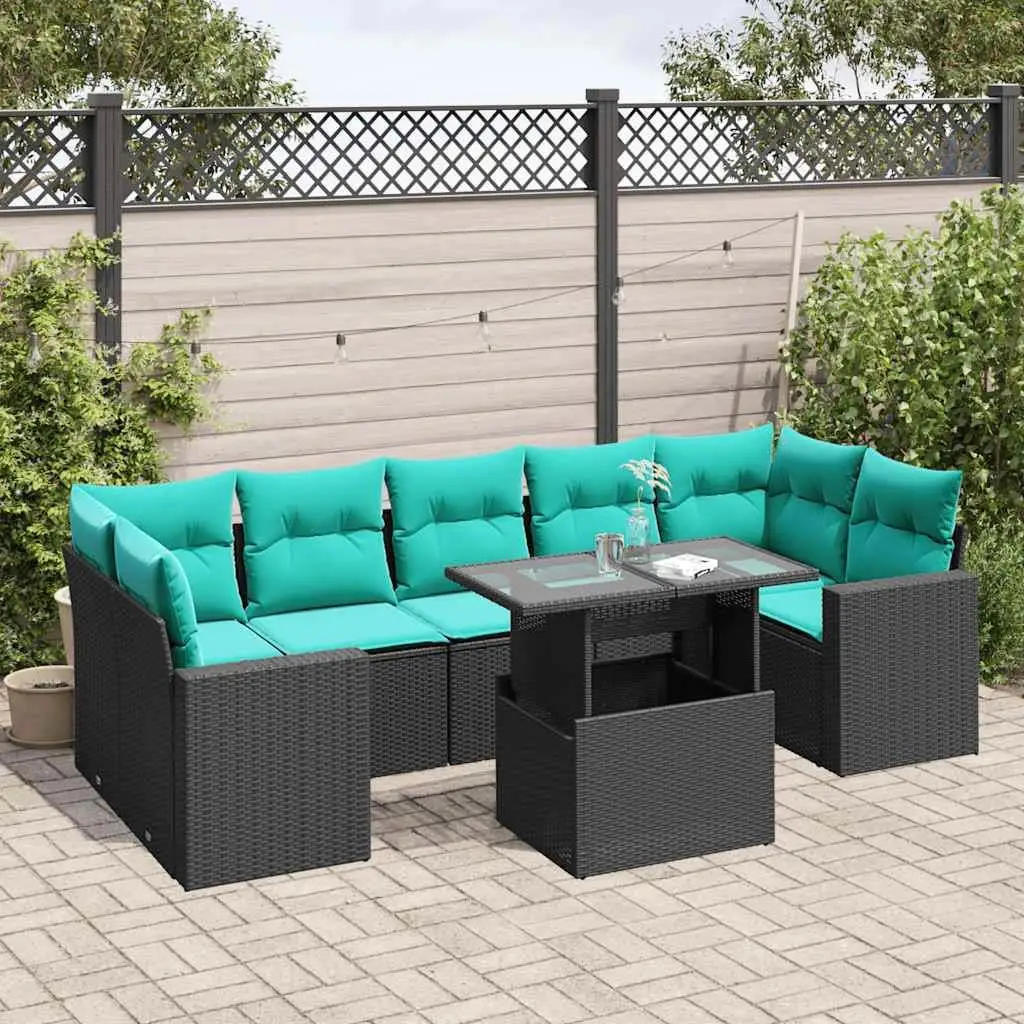 8 Piece Outdoor Patio Sofa Set with Cushions Black Rattan Furniture for Garden Pool Backyard
8 Piece Outdoor Patio Sofa Set with Cushions Black Rattan Furniture for Garden Pool Backyard
