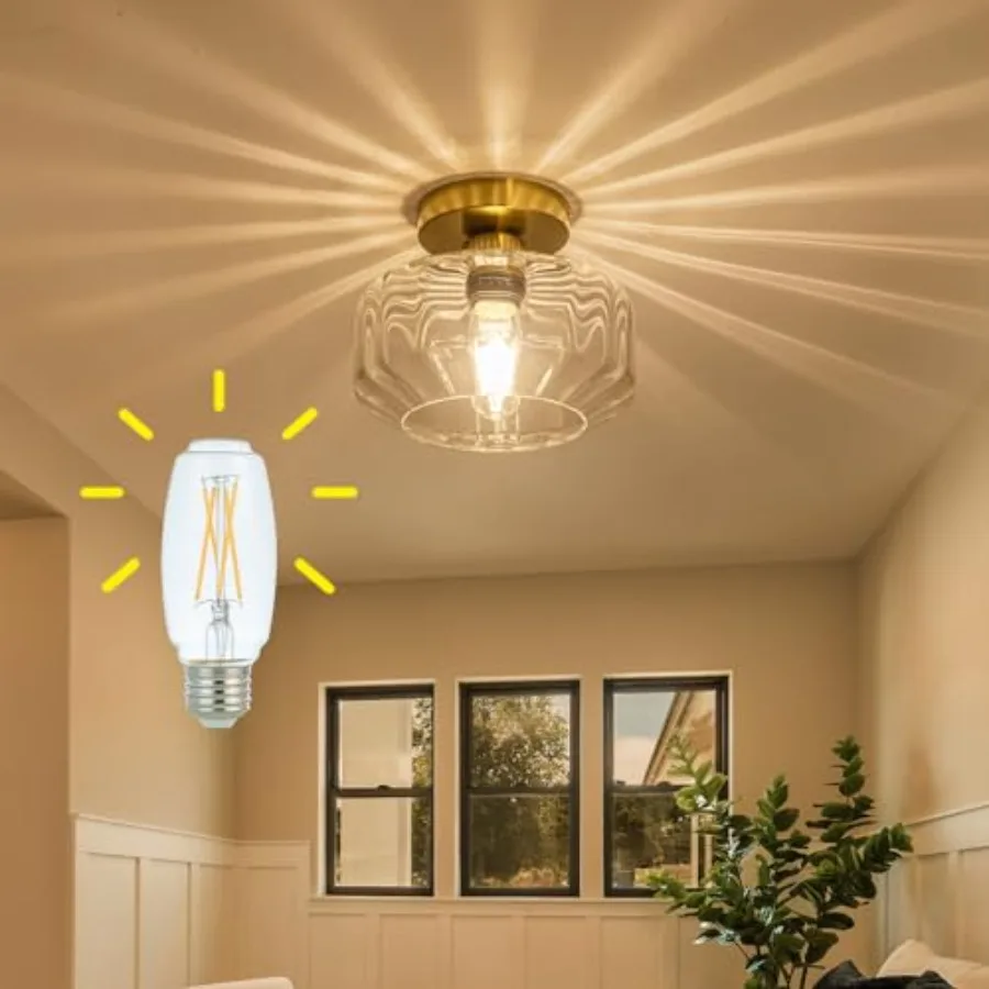 Tbaoinal Semi Flush Mount Ceiling Light with Diamond Glass Shade 36-Faceted Panels Create Starburst Effect 1200LM LED Bulb Incl
Tbaoinal Semi Flush Mount Ceiling Light with Diamond Glass Shade 36-Faceted Panels Create Starburst Effect 1200LM LED Bulb Incl