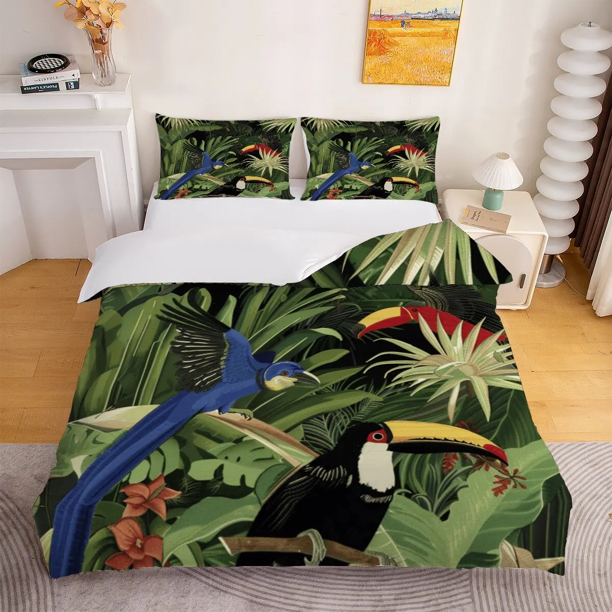 Blue bird Down comforter set large size Red blue bird 1 duvet cover and 2 pillowcases (without blankets)
Blue bird Down comforter set large size Red blue bird 1 duvet cover and 2 pillowcases (without blankets)