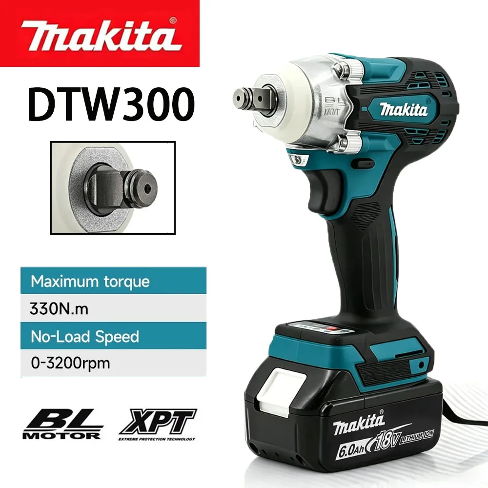 Makita DTW300 18V Brushless Impact Wrench 1/2" 330N.m Fastening Torque Twin LED 4-Speed Cordless Power Tool for Auto Repair
Makita DTW300 18V Brushless Impact Wrench 1/2" 330N.m Fastening Torque Twin LED 4-Speed Cordless Power Tool for Auto Repair
