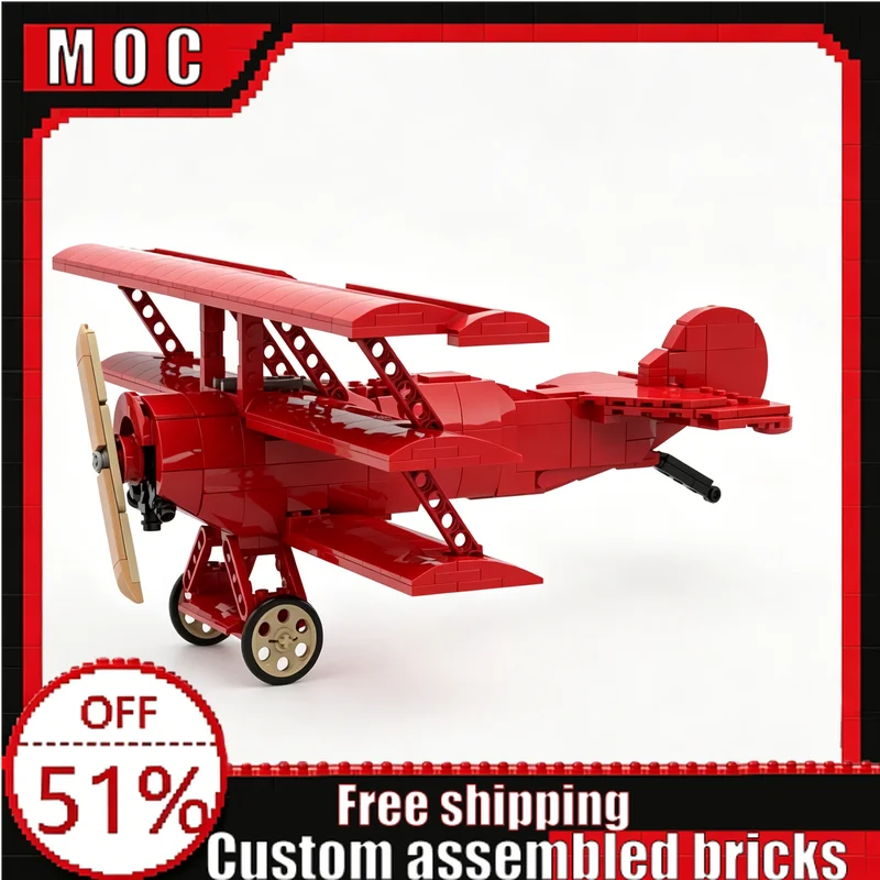 608 Parts New Fokker DR.1 Red Baron Triplane Building Blocks Bricks Model Assembly Toys Educational DIY Collection Display Gifts
608 Parts New Fokker DR.1 Red Baron Triplane Building Blocks Bricks Model Assembly Toys Educational DIY Collection Display Gifts