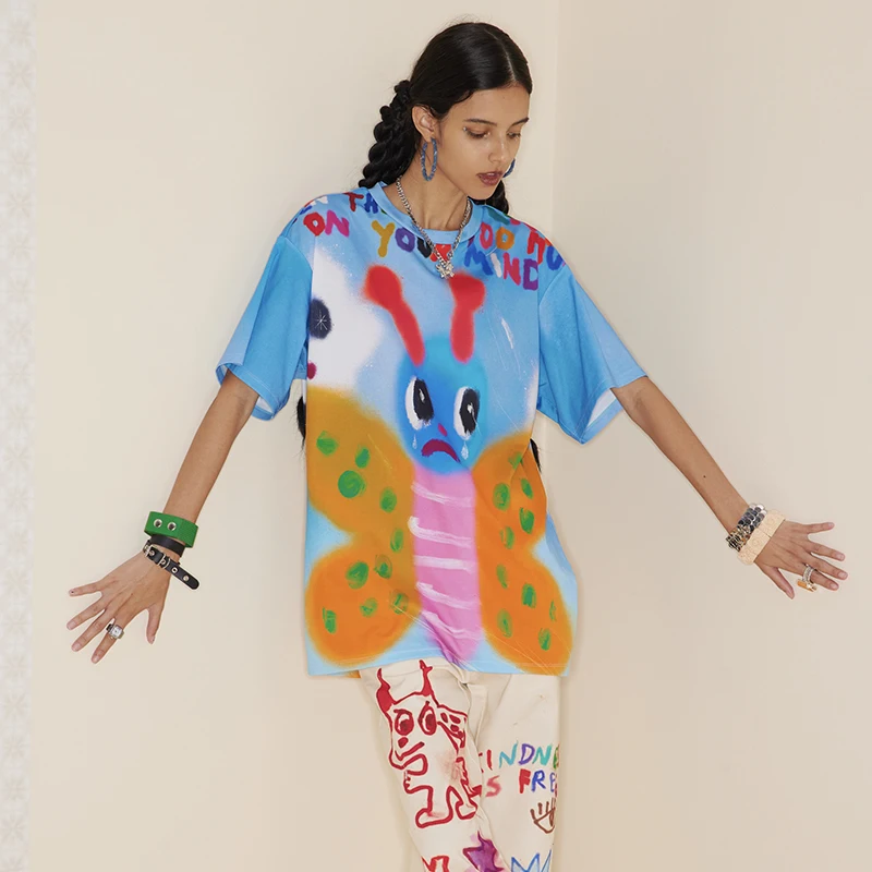 Short-Sleeved T-shirt Round Neck Cotton Women's Color Printing Retro Simple Loose Personalized Casual Fashion Versatile Summer
Short-Sleeved T-shirt Round Neck Cotton Women's Color Printing Retro Simple Loose Personalized Casual Fashion Versatile Summer