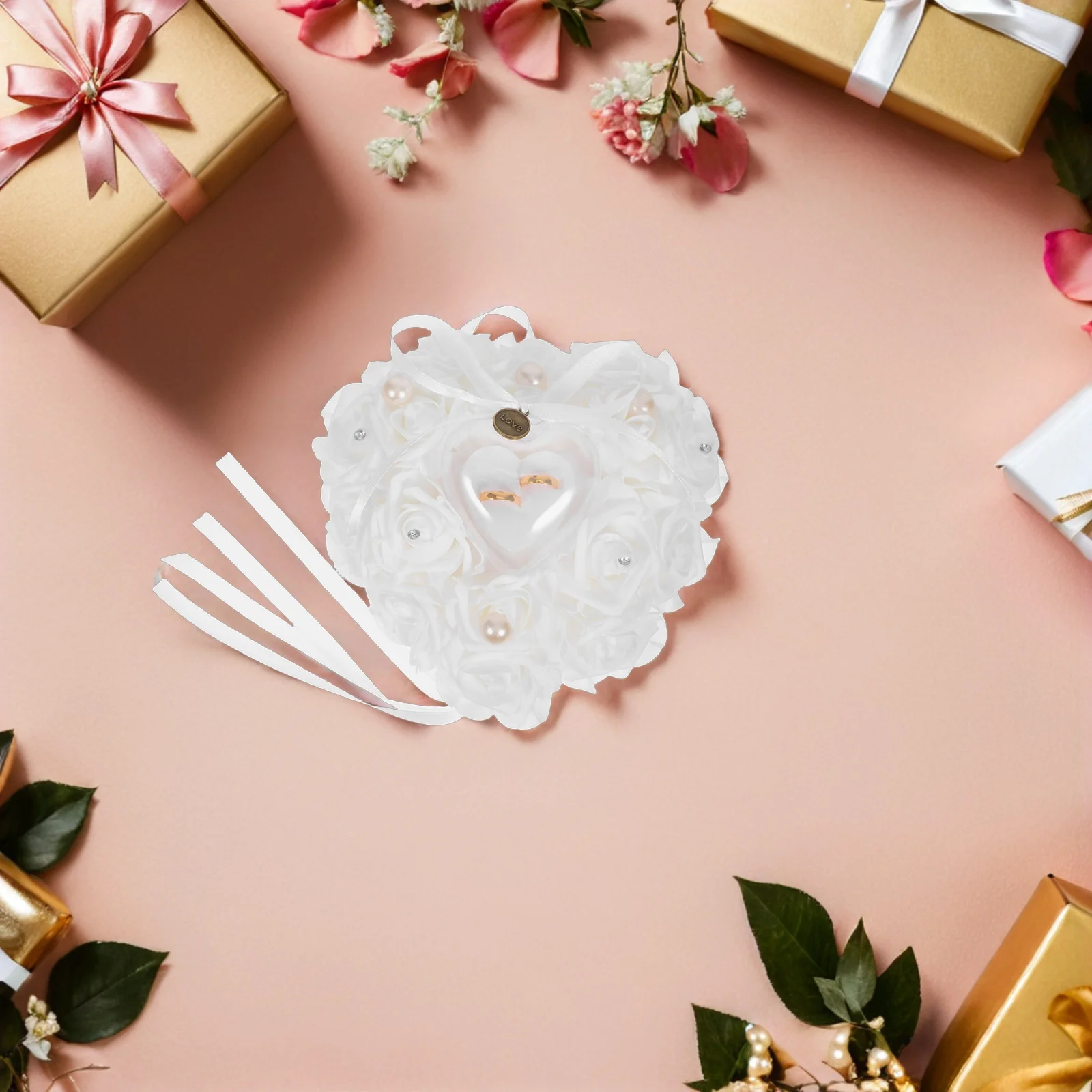 Heart Shaped Ring Pillow Lace Wedding Ring Holder Cushion For Engagement Proposal Bridal Shower Valentine'S Day Gift
Heart Shaped Ring Pillow Lace Wedding Ring Holder Cushion For Engagement Proposal Bridal Shower Valentine'S Day Gift